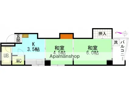 エビスヤビル(2K/5階)の間取り写真