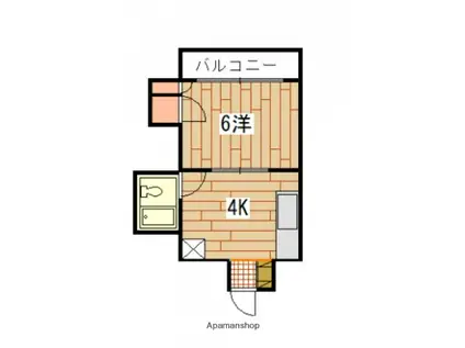 小山ビル(1K/4階)の間取り写真
