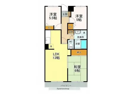 カーサ中筋(3LDK/2階)の間取り写真
