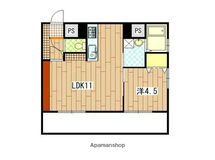 ヤマシタ7ビル(1LDK/2階)の間取り写真