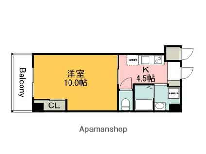 庚午サエキビル(1K/8階)の間取り写真