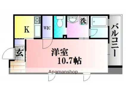 ラゾ・プレイス己斐(1K/3階)の間取り写真