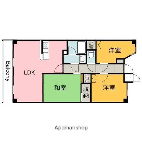 ダイアパレス二葉の里(3LDK/8階)の間取り写真