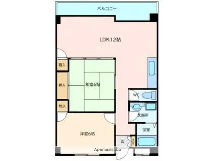 ブランシェ牛田(2LDK/5階)の間取り写真