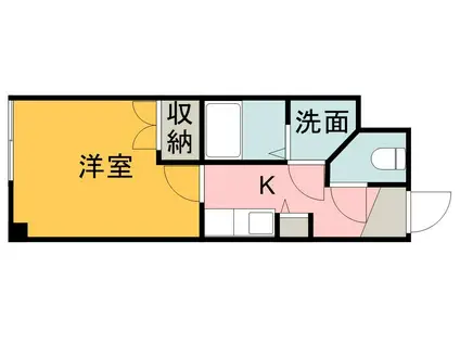 ベルビュー河原町(1K/3階)の間取り写真