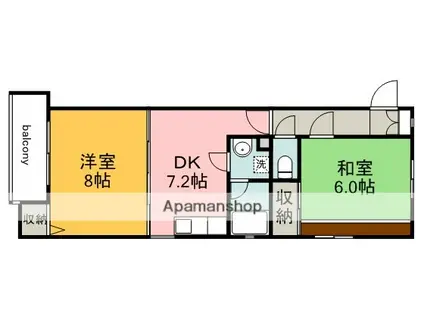 エーデル吉島西(2DK/3階)の間取り写真