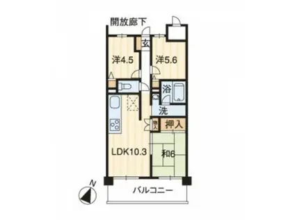 ヴェルデコート矢賀(3LDK/4階)の間取り写真