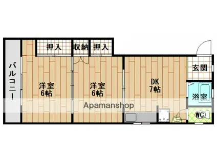 高島モータービル(2DK/3階)の間取り写真