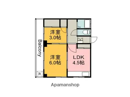 武田ビル(2K/3階)の間取り写真