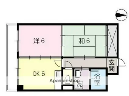 アーバンハイムⅡ(2DK/3階)の間取り写真