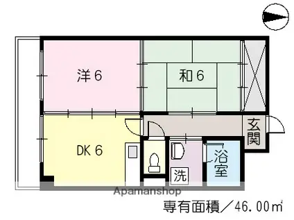 アーバンハイムⅡ(2DK/5階)の間取り写真