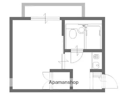 メタリックビィラ(1K/4階)の間取り写真