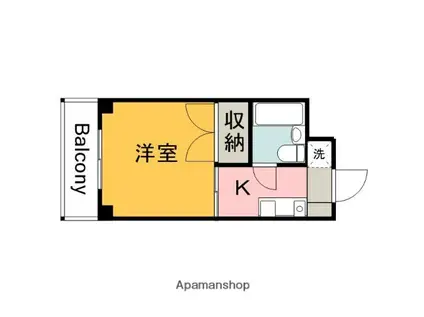 グレース中広通マンション(1K/2階)の間取り写真