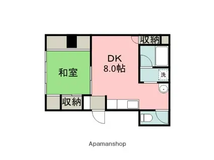 エターナル皆実(1LDK/2階)の間取り写真