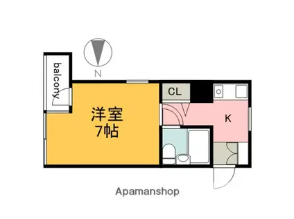 片山ビル12(1K/4階)の間取り写真