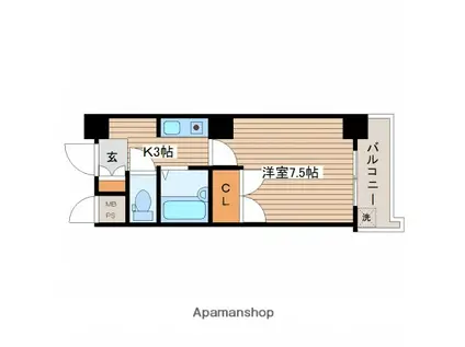 ABIRIO HIKARIMACHI(1K/5階)の間取り写真