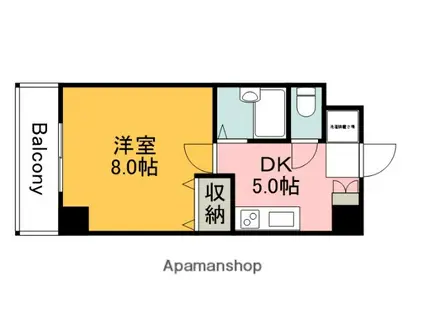 プーテゥジュール4番館(1K/4階)の間取り写真