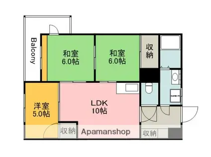 倉本ビル(3LDK/5階)の間取り写真
