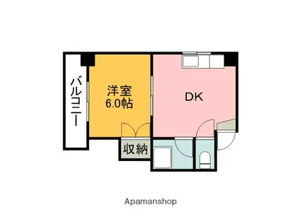第2下野ビル(1DK/5階)の間取り写真