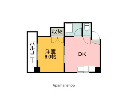 第2下野ビル(1DK/4階)の間取り写真