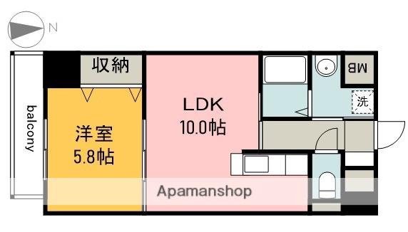 羽衣HITBLDG(1LDK/4階)の間取り写真