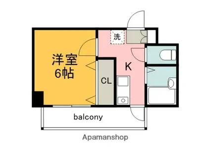 グレース国泰寺(1K/4階)の間取り写真