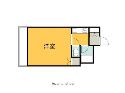 パティオス新町(ワンルーム/4階)の間取り写真