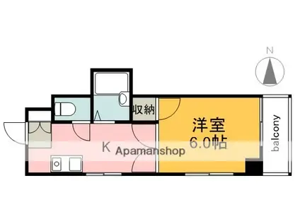 舟入ビル(1K/4階)の間取り写真