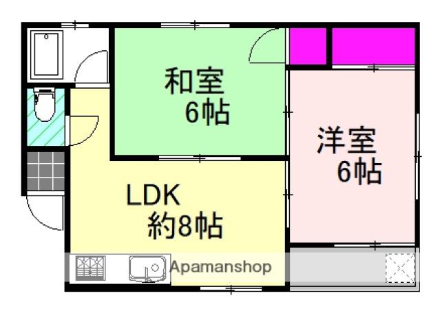 大原マンション(2DK/1階)の間取り写真