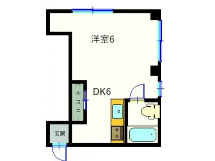 花幸ビル(ワンルーム/2階)の間取り写真