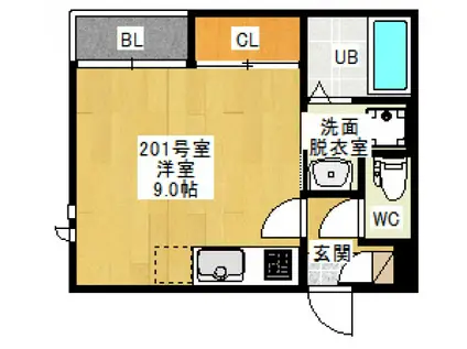 GRANDTIC 東雲本町Ⅰ(ワンルーム/2階)の間取り写真