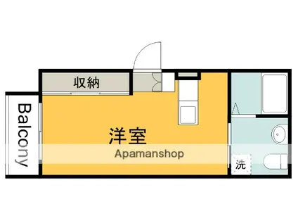 尾長東アパートB棟(ワンルーム/1階)の間取り写真