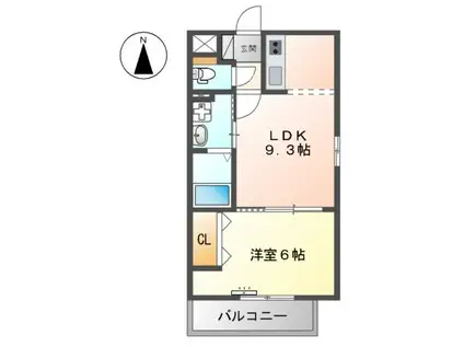 SAN HEIGHTS(1LDK/1階)の間取り写真