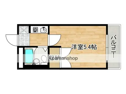 カーサ向洋(1K/4階)の間取り写真