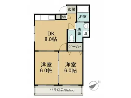 FORUM KOGO(2DK/3階)の間取り写真