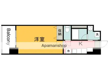 ウイング宝町セカンド(1K/15階)の間取り写真