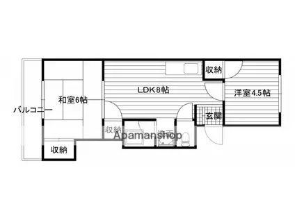 コーポ角田(2DK/3階)の間取り写真