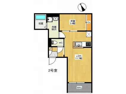 REGALEST FELICE(1LDK/1階)の間取り写真