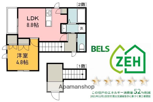 ヘーベルメゾン南竹屋(1LDK/2階)の間取り写真