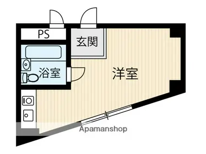 ビューみゆき(ワンルーム/4階)の間取り写真