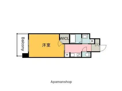 LASANTE観音本町(1K/14階)の間取り写真