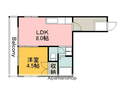 広島セントラルビル(1LDK/2階)の間取り写真