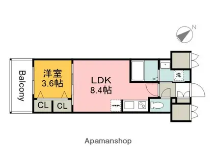 S-RESIDENCE空港通AWESOME(1LDK/7階)の間取り写真
