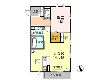 CYGNUS(1LDK/1階)の間取り写真