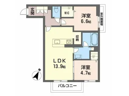 MAISON DE COLLINE(2LDK/2階)の間取り写真