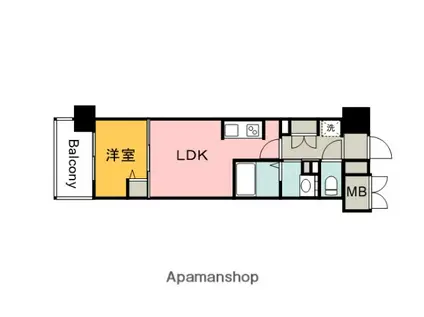 エスポワールⅠ(1LDK/9階)の間取り写真