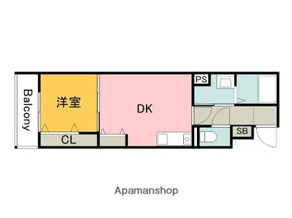 KOTI井口明神(1DK/3階)の間取り写真