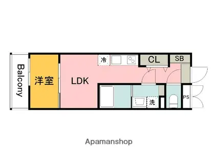 S-MOVE庚午北(1LDK/3階)の間取り写真