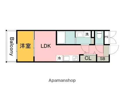 S-MOVE庚午北(1LDK/2階)の間取り写真