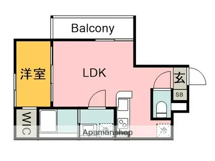 S-MOVE庚午北(1LDK/4階)の間取り写真